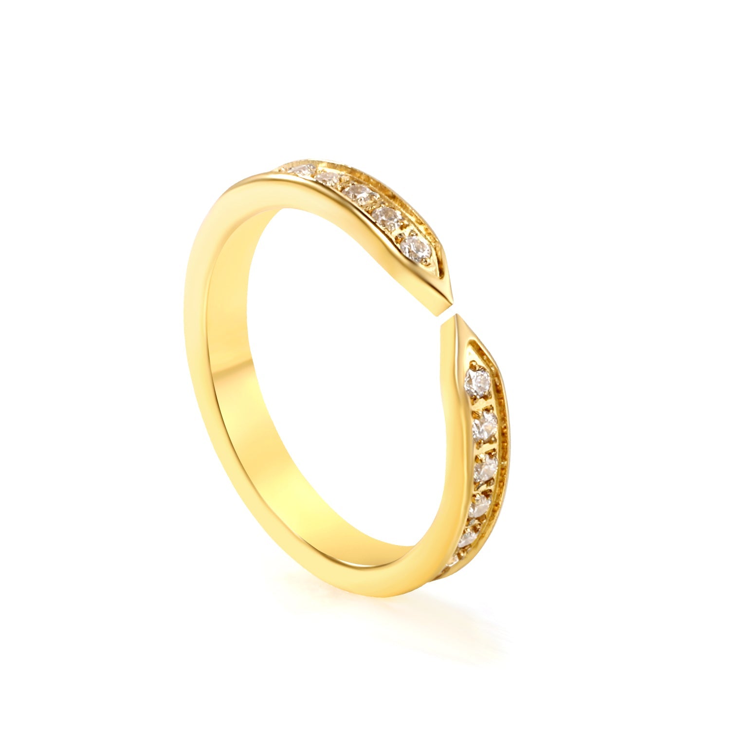 H3mm CNC Cross shape white zirconium ring steel color/golden asonjewelry